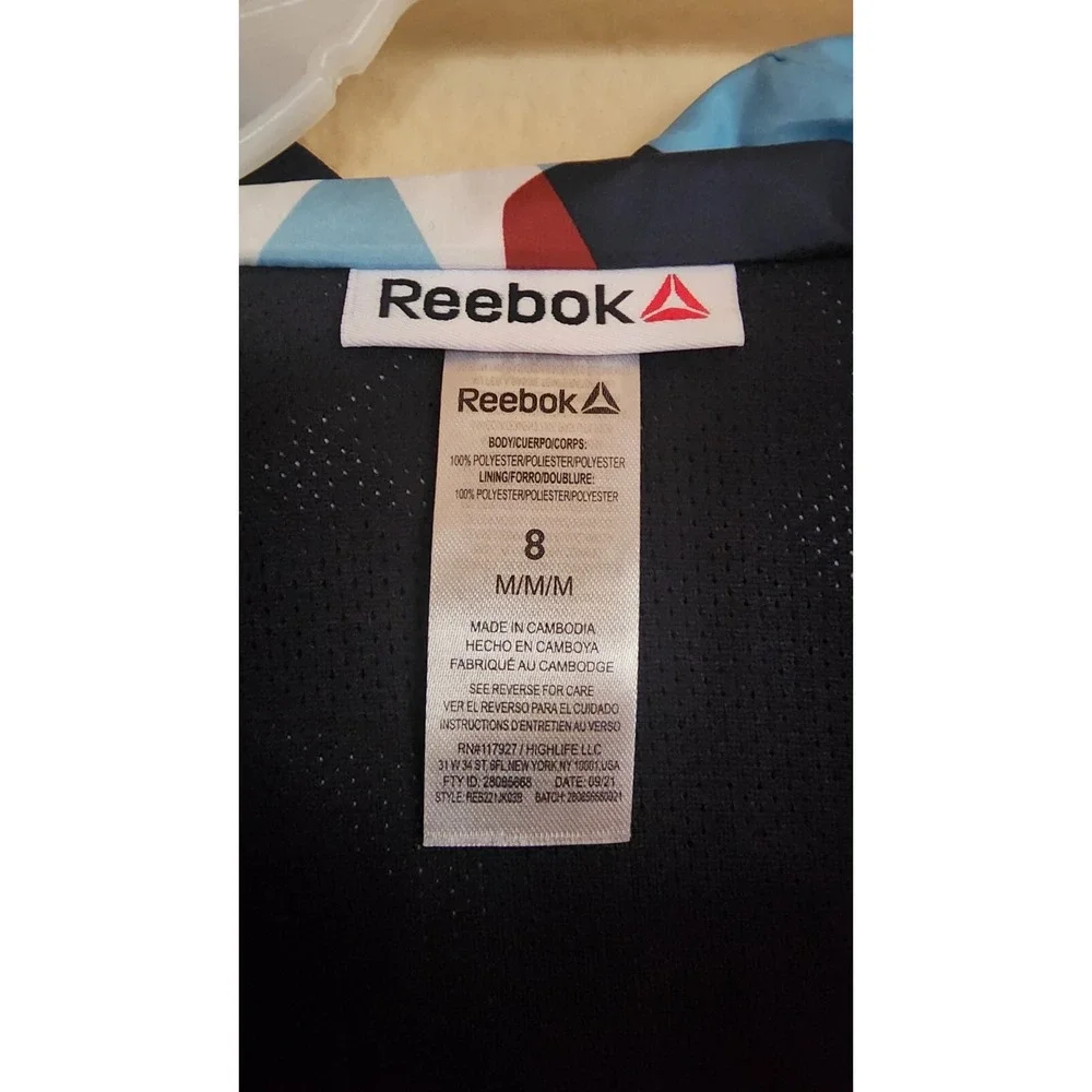 REEBOK Boys Full Zip Camo Hooded Jacket Wind Breaker Pockets M 8 NWT